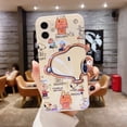 thumbnail image 3 of Funda de teléfono con correa de muñeca de lujo con luz azul linda de Snoopy Charlie Brown para iPhone 13 12 14 15 11 X XR cubierta de dibujos animados de moda, 3 of 5