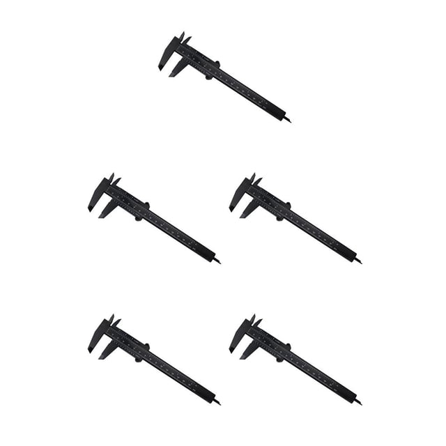 Speravity Calibre Vernier deslizante de 150mm, calibre de regla de plástico, herramienta de medición de apertura de doble escala, experimento de Negro 5piezas Speravity CBP047362