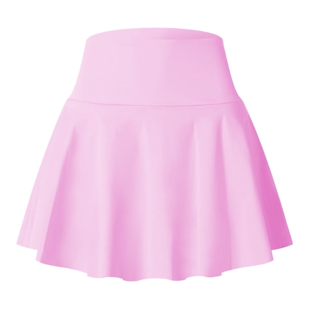 Falda de tenis 2 en 1 con pantalones cortos para mujer: falda pantalón deportiva de nailon y spandex transpirable con cintura elástica para correr y hacer ejercicio