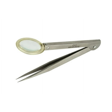 4-3/4" Size #00 Anti-Magnetic Pointed Magnifying Tweezers Jewelry Making Gemstone Diamond Inspection Craft Tool - TWEZ-0055