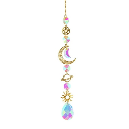 

VAKIND Star Crystal Chandelier Prism Wind Chimes Curtain Home Garden Pendants (A)