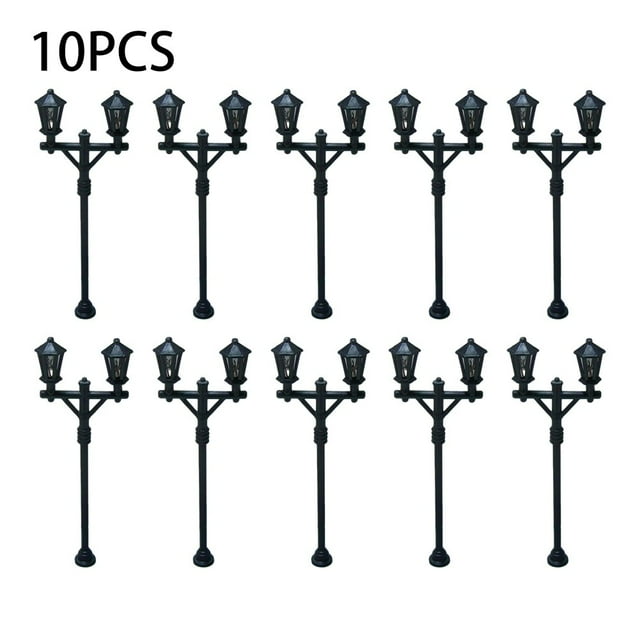 10Pcs Model Street Lights Scale 1:100 Railway Led Lamppost Patio Garden Lamps