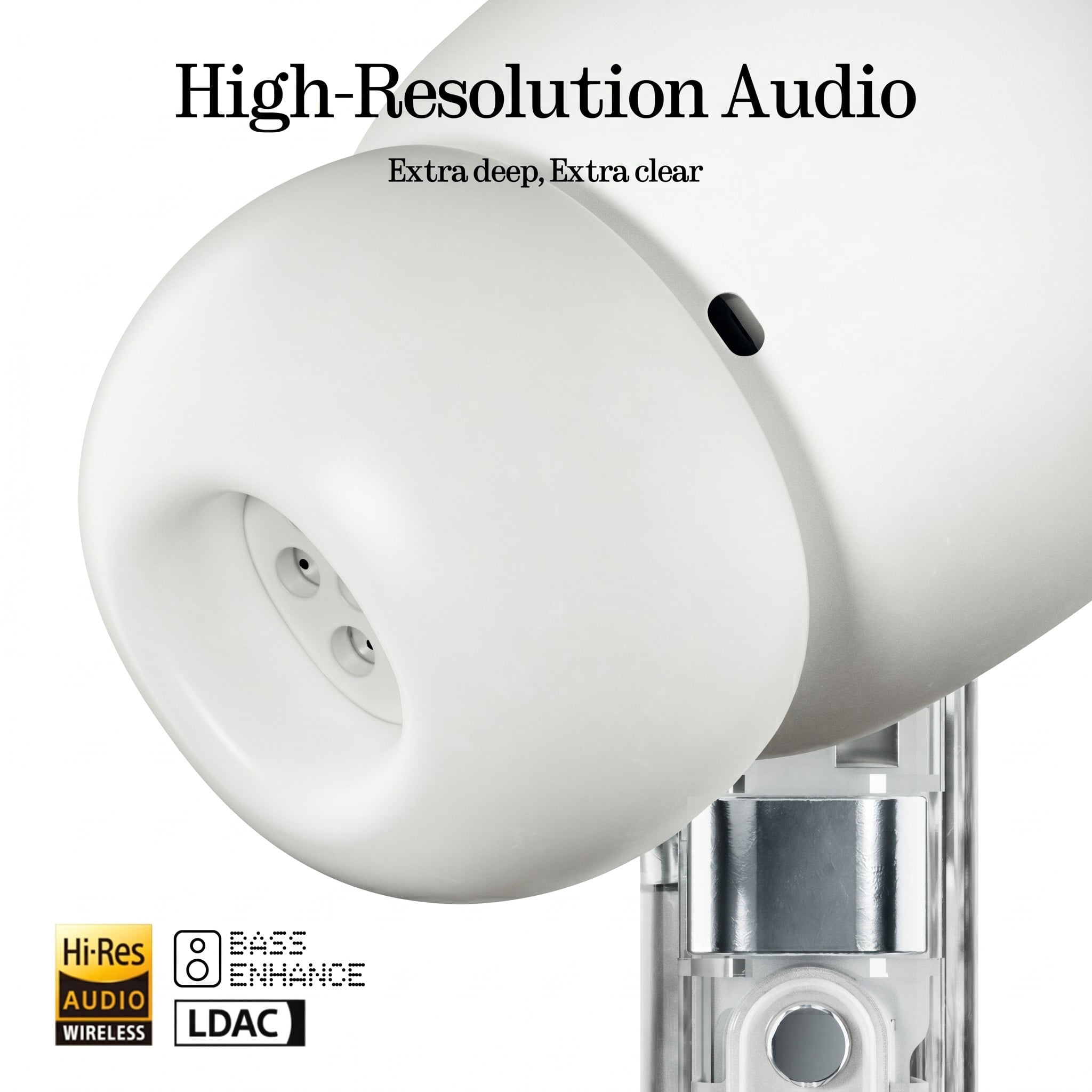 Nothing Ear (a) Wireless Earbuds, 45dB Hybrid Noise Cancelling Earbuds, Hi-Res Audio, Advanced Equaliser, Dual Connect, 6 Mics, 42.5H Playtime Ear Buds Wireless Bluetooth, White