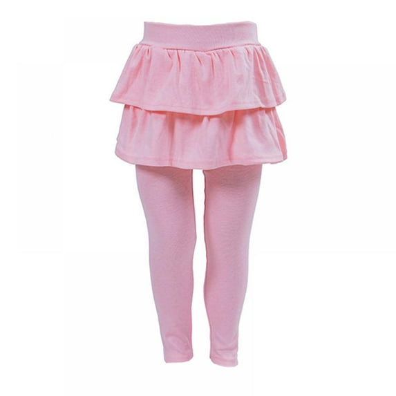 Little Girls Footless Leggings with Ruffle Tutu Skirts Kids Tights Pants