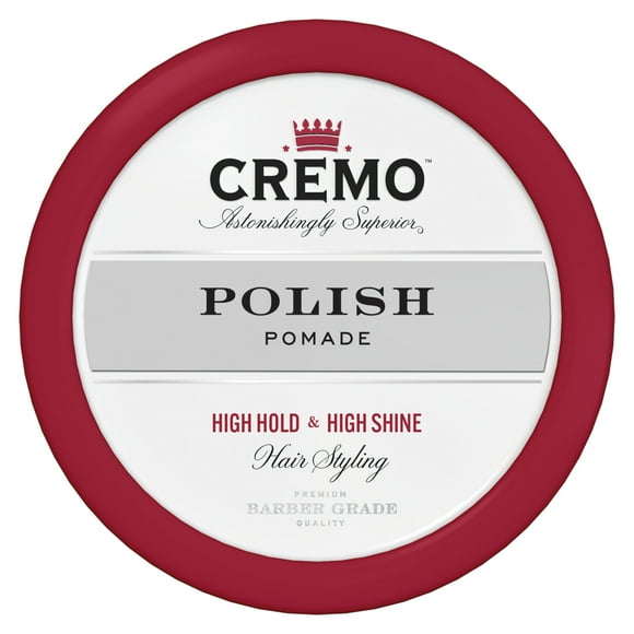 Cremo Barber Grade Hair Styling Pomade for Men, High Hold, High Shine 3.4oz
