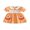 Orange, variant on RUINIXCW Toddler Baby Girl Halloween Dress Outfit Infant Baby Girls Summer Fall Clothes Plaid Gingham Dress Puff Short Sleeve Peter Pan Doll Collar Pumpkin Embroidery A Line Dress