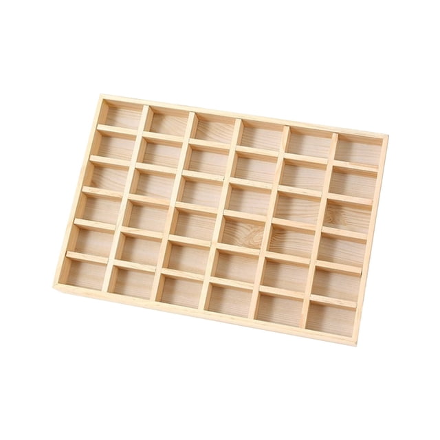Tea Box Organizer Storage Box Wooden Sorting Tray Network Display Wood Storage Divider Organizer Showcase Display Box for Home Handicraft Office Kitchen Storage