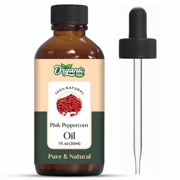 Organic Zing Pink Peppercorn (Schinus Molle) Oil | Pure & Natural Essential Oil for Aroma, Skincare & Massage- 30ml/1.01fl oz