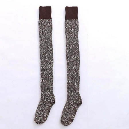 

RPVATI Women Warm Thigh High Socks Soft Over The Knee Winter Stockings Thickened Print Stocks for Women