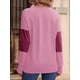 thumbnail image 5 of Blusas Elegantes e Informales para Mujer, con Bloques de Color, de Larga y Cuello en V, para Otoño. Melocotón XXL, 5 of 6