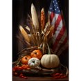 thumbnail image 2 of America Forever USA Autumn Bounty Thanksgiving House Flag 28 x 40 inch Double Sided Large Fall Flags for Yard, Outside, Patriotic Autumn Harvest Flag for Thanksgiving Outdoor Decors, 2 of 5
