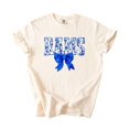 thumbnail image 3 of Rams Blue Floral Bow Shirt for Women & Teens Trendy Team Spirit Sports Fan Graphic Tee Ivory Shirt Adult X-Large, 3 of 7