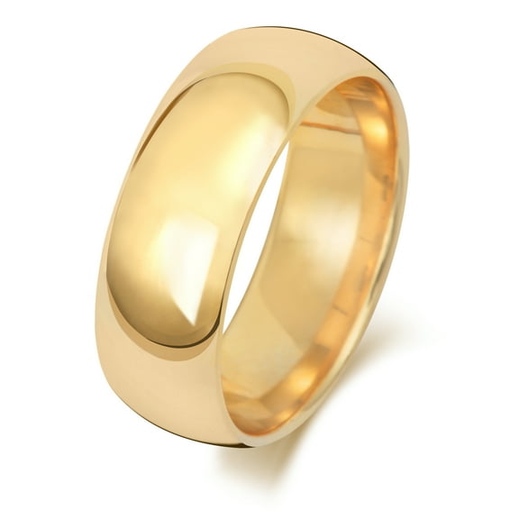 Medium 9k Gold 8mm Court Comfort Men/Women Wedding Band/Ring