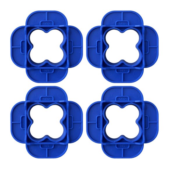Herramienta espaciadora de cubiertas, 4 en 1, para juntas de tablas de cubierta, varios tamaños (5/32", 3/16" y 1/4") Azul 4 piezas