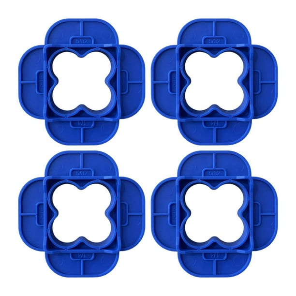 Herramienta espaciadora de cubiertas, 4 en 1, para juntas de tablas de cubierta, varios tamaños (5/32", 3/16" y 1/4") Azul 4 piezas