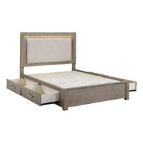 Kenora 56-inch California King LED Storage Bed Barley Brown