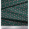 thumbnail image 2 of Soimoi Green Modal Satin Fabric Circle & Heart Fabric Prints By Yard 42 Inch Wide, 2 of 3