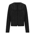 thumbnail image 4 of Women Casual Jackets Carnival Clothes For Stylish Metallic Casual Jacket For Long Sleeve Cardigan Open Front Outerwear Loose Fit Lightweight Fall Fashion Black M, 4 of 9