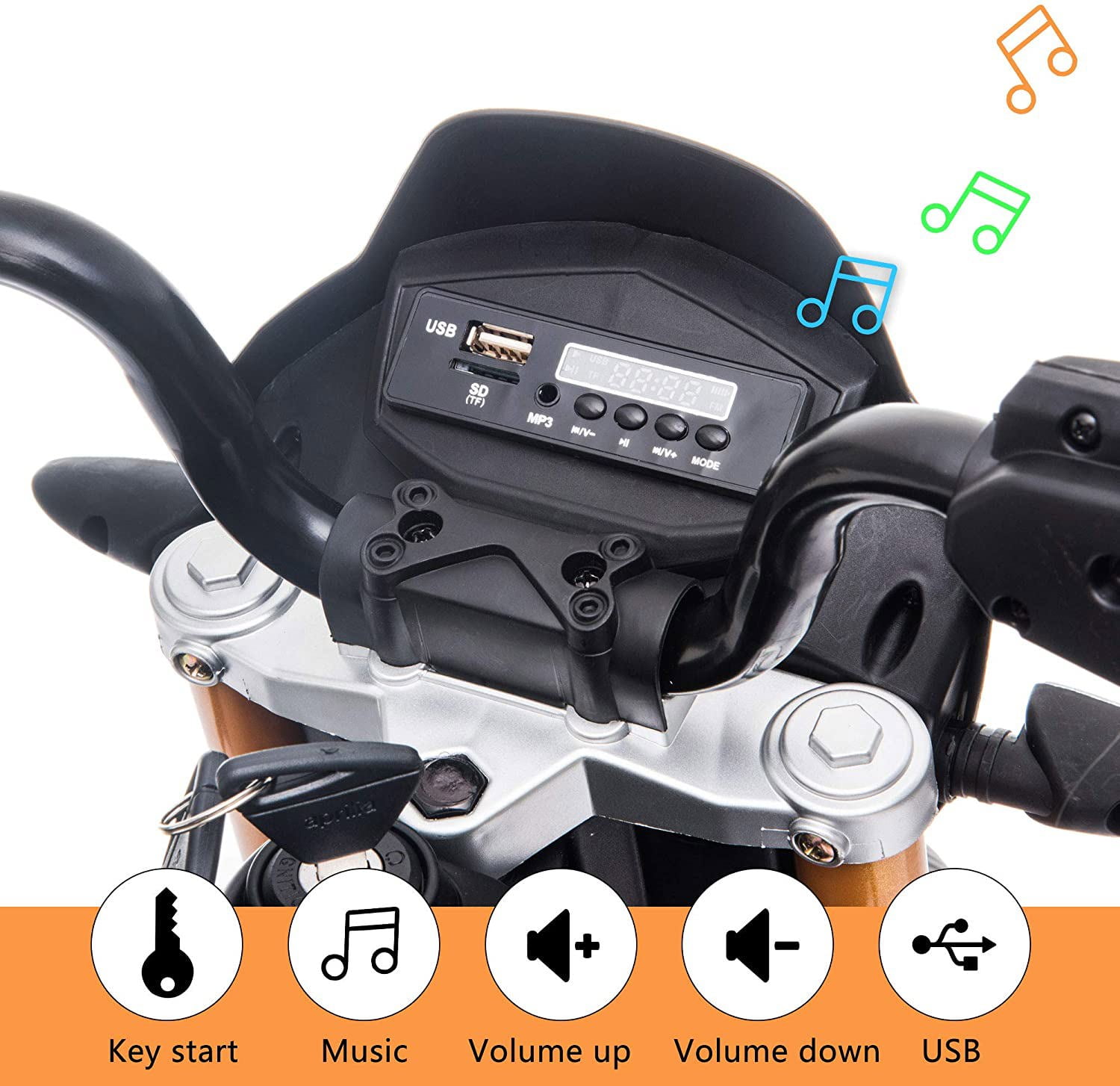 12V Kids Motorcycle Electric Ride-On Toy Car, Battery Operated Motorcycle for 2-6 Year Old 12V Kids Motorcycle Electric Ride-On Toy Car, Battery Operated Motorcycle for 2-6 Year Old