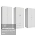 thumbnail image 5 of MADESA 6 Doors 4 Drawers Wardrobe Set Armoire Closet Bedroom Storage Cabinet with Shelves and Hanging Space 94"L Wooden Clothing Organizer Unit - White, 5 of 10