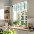 thumbnail image 3 of Aqua White Valances for Windows, 42 x 18in, Stripe Rod Pocket Kitchen Valance Curtain Light Filtering Window Treatments for Living Room Bedroom, 1 Panel, 3 of 7