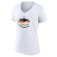 thumbnail image 2 of Women's White Vancouver Canucks Team Pride Logo V-Neck T-Shirt, 2 of 3
