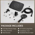 thumbnail image 6 of Ophanie 12 Inch Coverage High Pressure Rain Shower Head Combo - Wide Rainfall & 5 Modes Handheld Showerhead, Dual Anti-Clog Nozzles for Ultimate Shower Experience, Black, 6 of 6