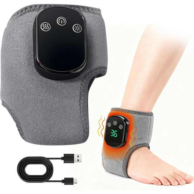 Foot Massager,Wireless 3 in 1 Foot Revive Massager with 3 Vibration Mode,5 Heat Leavel for Both Father and Mother, Wireless & Portable (Gray 1pcs)