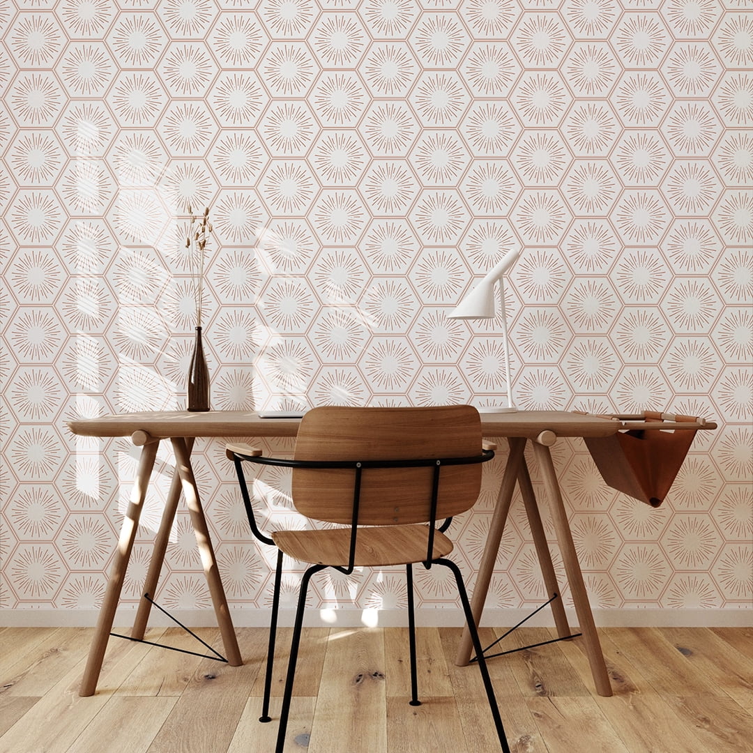 Tempaper Hello Sunshine Metallic Bronze Peel and Stick Wallpaper, 20.5" x 16.5'