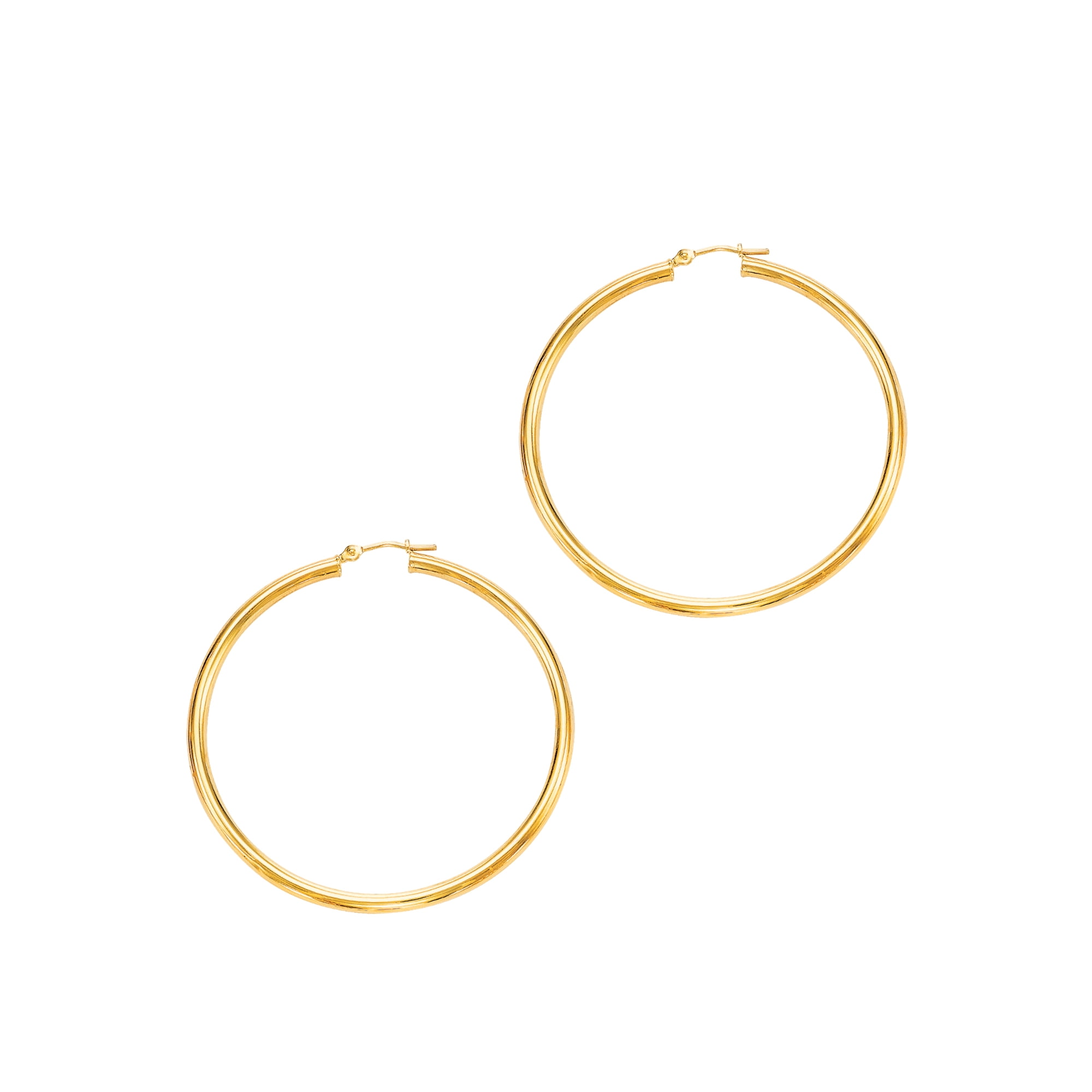 IcedTime Aleksa Ladies 14K Rose,White,Yellow Gold Polished Classic Hinched 3mm Tube Hoop Earrings 15-50mm IcedTime Aleksa Ladies 14K Rose,White,Yellow Gold Polished Classic Hinched 3mm Tube Hoop Earrings 15-50mm