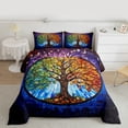 thumbnail image 2 of Homewish Tree Of Life Bedding Comforter Set,Modern Aesthetic Art Twin Comforter Sets,Retro Bohemain Style Bedding Set For Men Women,Luxury Bedroom Decor Reversible,2 Pieces, 2 of 8