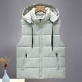 thumbnail image 2 of Brondbend Woman's Vest Women's Coats Hooded Sleeveless Pocket Zipper Outerwear Solid Color Comfortable Loose Fit Coats Lady School Tops Beige, 2 of 7
