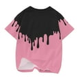 thumbnail image 5 of Toddler Boys Girls Short Sleeve T-Shirts Unisex Crew Neck Trendy Printed Casual Tee Children Summer 2024 Casual TopsPink,4-5 Years, 5 of 5
