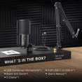thumbnail image 6 of FIFINE USB Studio Microphone Kit for PC Computer, Recording Microphone Bundle with Boom Arm, Gain Control, Mute for Streaming, Podcasting T669 Pro, 6 of 8
