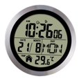 thumbnail image 5 of CoudarTitie Digital Alarm Clock Bedside Table Timepiece Temperature Display Round Wall Clock Aluminum frame, 5 of 9