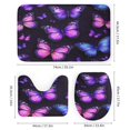 thumbnail image 3 of Dreamy Purple Butterfly Pattern (50)-1 Shower Curtain Set Modern Bathroom Decor Mats 4pcs Fabric Bathroom Curtain Slip Floor Rug Toilet Lid, 3 of 6