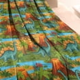 thumbnail image 3 of Colorful Dinosaurs River Volcanoes Pattern Blanket,Comfortable Soft Lamb Wool Throw Blanket,All Season,Warm Lightweight Blankets for Sofa Bed Couch Living Room Chair,40"x50", 3 of 4