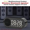 thumbnail image 3 of IHAO Altavoces Bluetooth inalámbricos portátiles 4 en 1 Caja de Sonido Multifuncional Reloj Despertador Mini Radio FM Espejo 4 Horas de reproducción Manos Libres, Altavoces con luz LED Ambiental para, 3 of 5