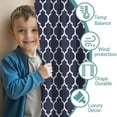 thumbnail image 3 of Blackout Kids Curtains,Navy and White Geometric Lattice Pattern Childrens Insulated Curtains Set Of 2,Bedroom Essentials,Toddler Room Decor 42"x54", 3 of 5