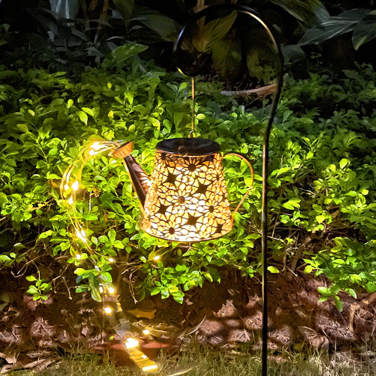 Miuline Solar Watering Can,Outdoor Hanging Watering Can Solar Lights