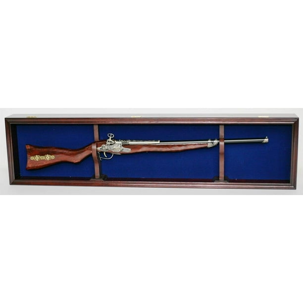 Single Rifle Gun Display Case Wall Rack Cabinet w/ UV Protection
