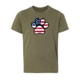 thumbnail image 2 of Paw Print with American Flag, Kids Patriotic Shrits, Graphic Tees - Olive MH200YPATRIOT S5 XL, 2 of 3