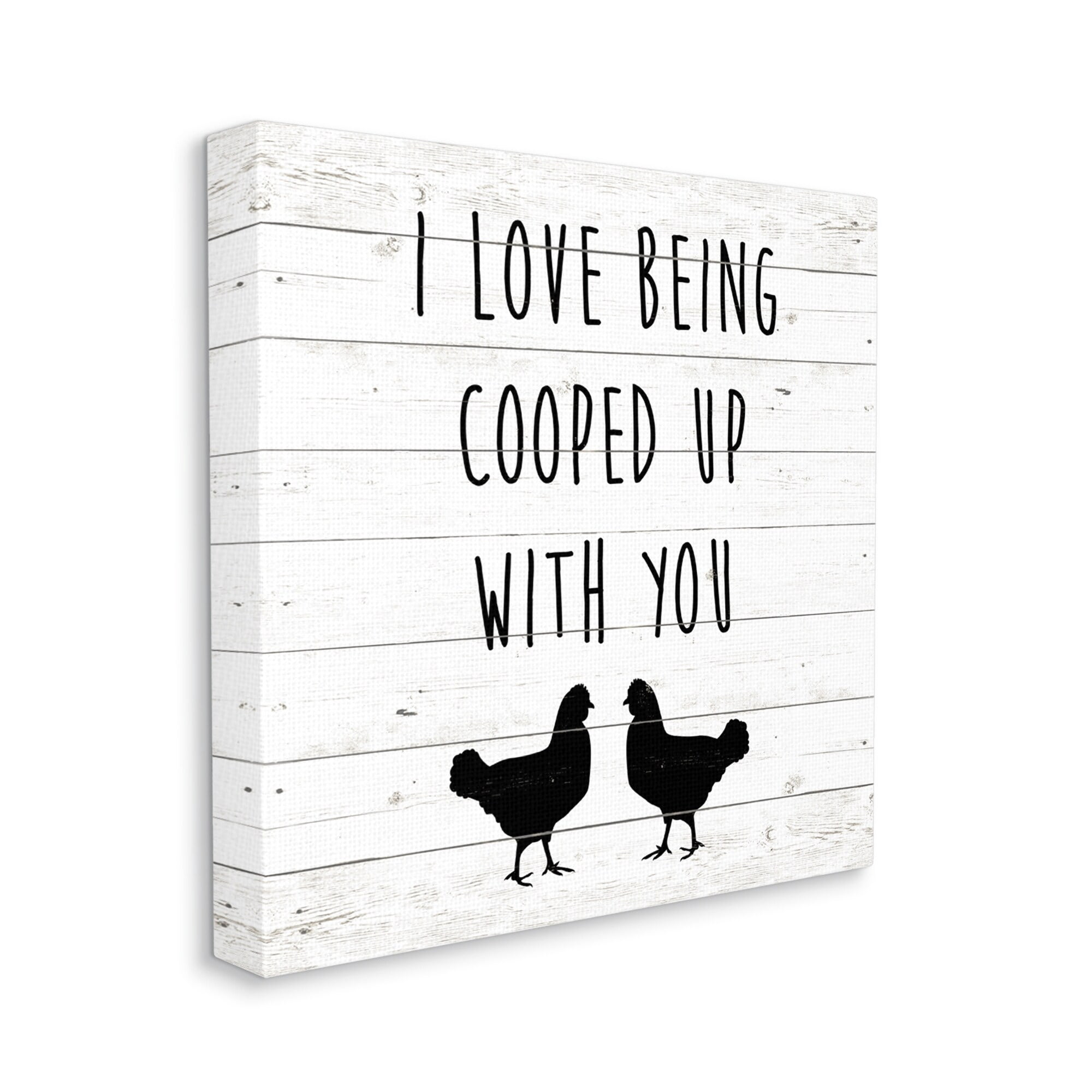 Stupell Industries Love Being Cooped Up With You Romantic Phrase, 17 x 17,Design by SunDance Group, LLC