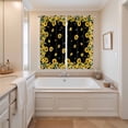 thumbnail image 3 of Sunflower Black Kitchen Curtains 84 Inch Length, Watercolor Floral Vintage Farmhouse Grommet Top Bedroom Living Room Curtains, Light Filtering Cafe Curtain Drapes 2 Panels Set 104''x84'', 3 of 9