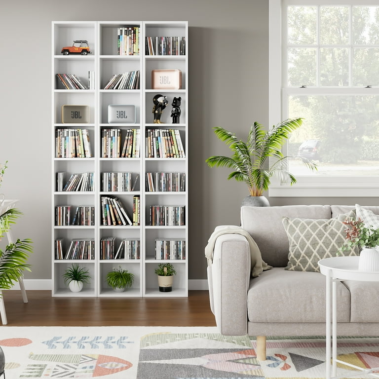 Homfa 8-Tier Media Tower with 4 Adjustable Shelves, CD DVD Homfa 8-Tier Media Tower with 4 Adjustable Shelves, CD DVD