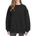 thumbnail image 2 of yunLCZ Basic T Shirts Women's Fashionable Casual Solid Color Pullover Sweatshirt Long Sleeved Sweatshirt, 2 of 4