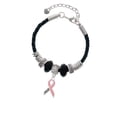 thumbnail image 2 of Delight Jewelry Pink Ribbon ''Help'' Niece Celtic Knot Leather Bead Bracelet, 7"+2" Extender, 2 of 4