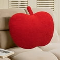 thumbnail image 3 of ﻿ Fruit Shaped Pillows Apple Shaped Throw Pillow, Soft Velvet Plush Fun Home Decor of Fruit Themed Shaped Cushions, Decorative Shaped Pillow for Couch Bed, Red, 17.7 x13.7 inches, 3 of 5