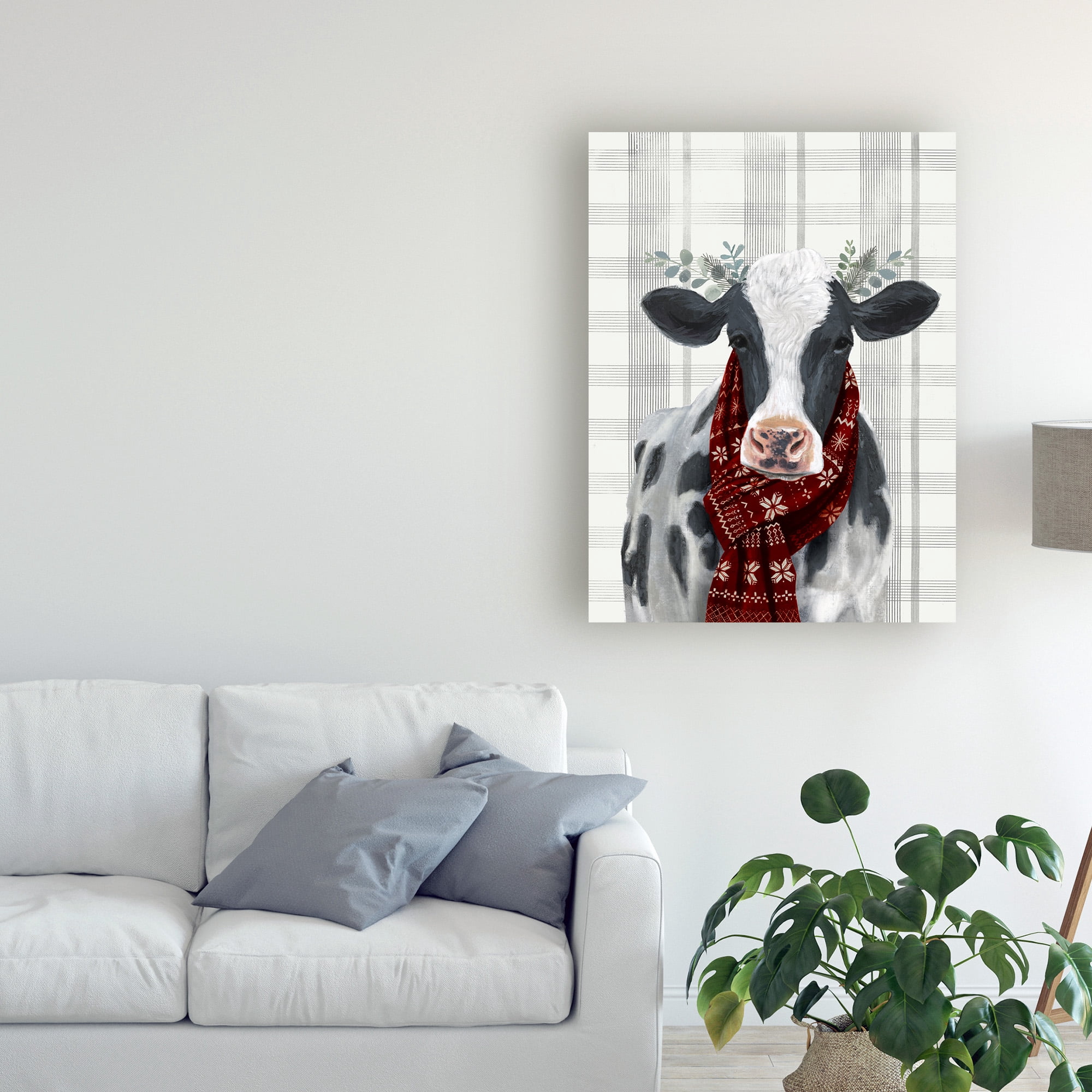 Trademark Fine Art 'Yuletide Cow I' Canvas Art by Victoria Borges
