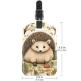 thumbnail image 6 of Square 2Pack PU Leather Hedgehog Cruise Luggage Tag with Privacy Cover and Name ID Tag for Travel Handbags Backpacks Luggage Tags, 6 of 6